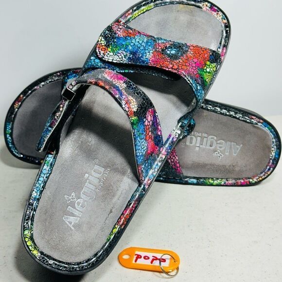 Alegria Karman Bubblish Kar 137 Multicolor Strappy Slip on Sandals Women's 37 - Picture 1 of 8